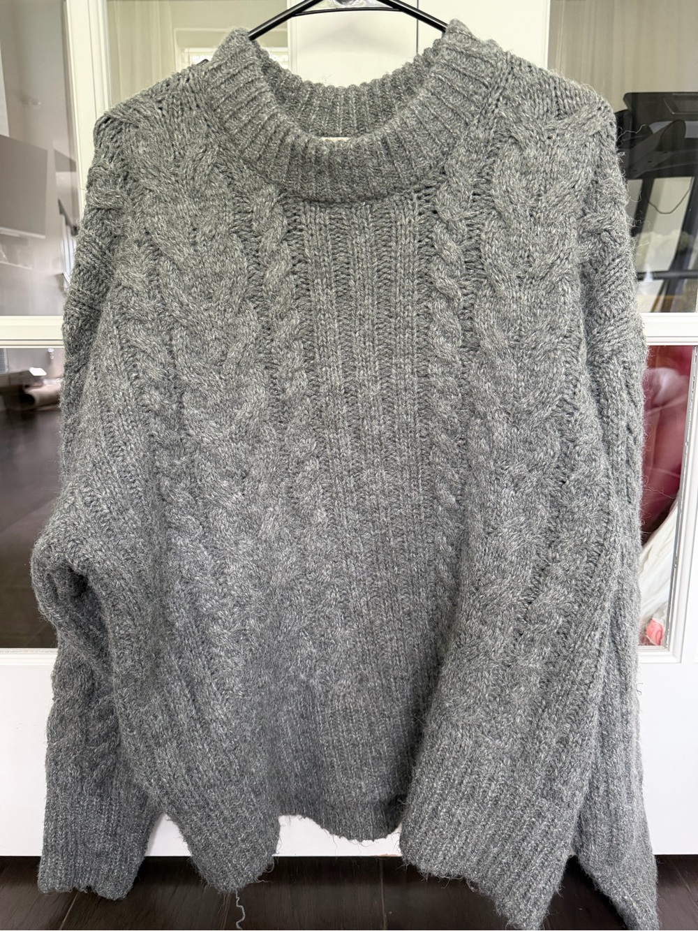 a new day Gray Cable Knit Turtleneck Sweater
